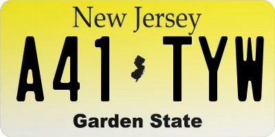 NJ license plate A41TYW