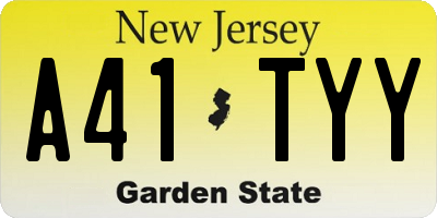 NJ license plate A41TYY