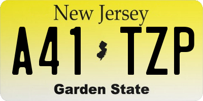 NJ license plate A41TZP