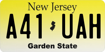NJ license plate A41UAH
