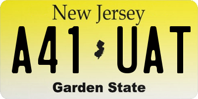 NJ license plate A41UAT