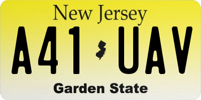 NJ license plate A41UAV