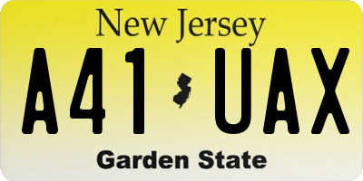 NJ license plate A41UAX