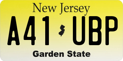 NJ license plate A41UBP