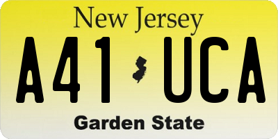 NJ license plate A41UCA