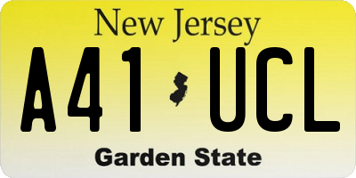 NJ license plate A41UCL