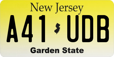 NJ license plate A41UDB