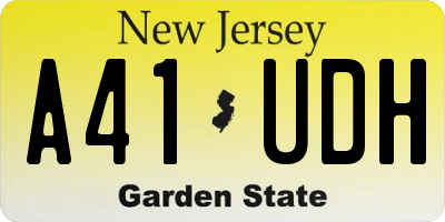 NJ license plate A41UDH