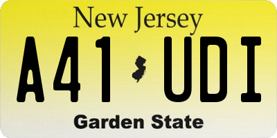 NJ license plate A41UDI