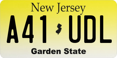 NJ license plate A41UDL
