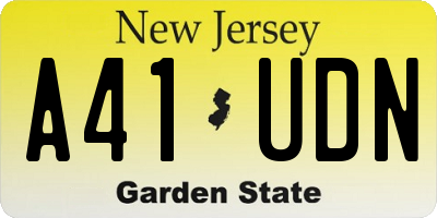 NJ license plate A41UDN