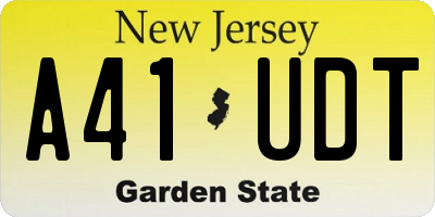 NJ license plate A41UDT