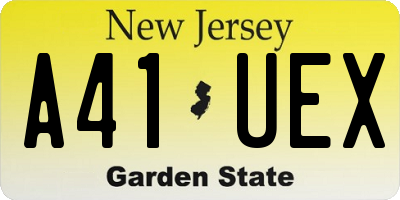 NJ license plate A41UEX