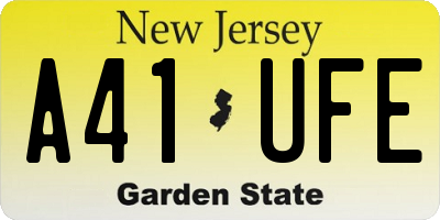 NJ license plate A41UFE