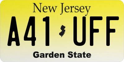 NJ license plate A41UFF
