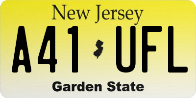 NJ license plate A41UFL