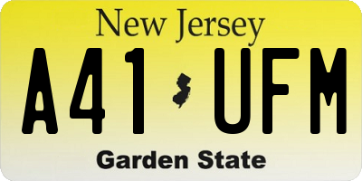 NJ license plate A41UFM