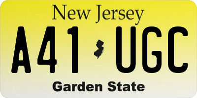 NJ license plate A41UGC