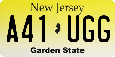 NJ license plate A41UGG