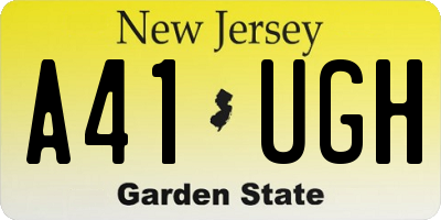 NJ license plate A41UGH