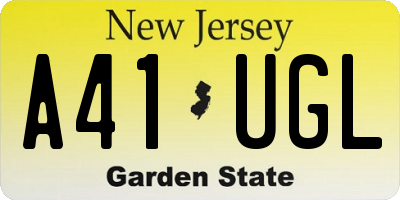 NJ license plate A41UGL