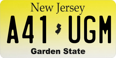 NJ license plate A41UGM