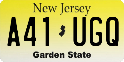 NJ license plate A41UGQ
