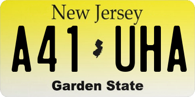 NJ license plate A41UHA