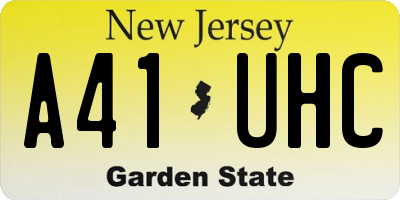 NJ license plate A41UHC