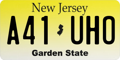 NJ license plate A41UHO