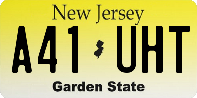 NJ license plate A41UHT