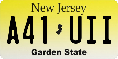 NJ license plate A41UII