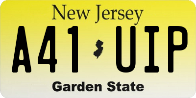 NJ license plate A41UIP