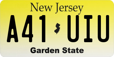 NJ license plate A41UIU