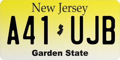 NJ license plate A41UJB