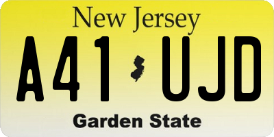 NJ license plate A41UJD