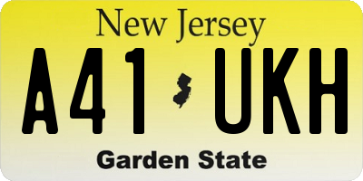 NJ license plate A41UKH