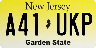 NJ license plate A41UKP