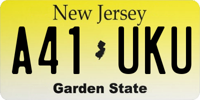 NJ license plate A41UKU