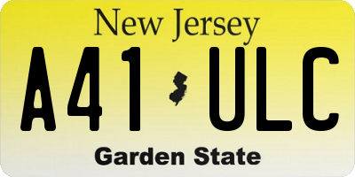 NJ license plate A41ULC