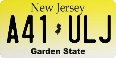 NJ license plate A41ULJ