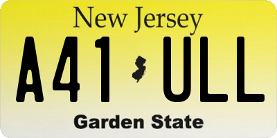 NJ license plate A41ULL