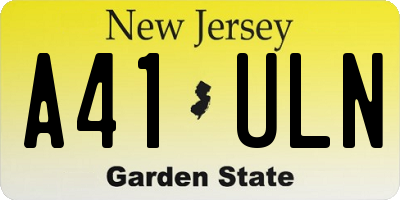 NJ license plate A41ULN