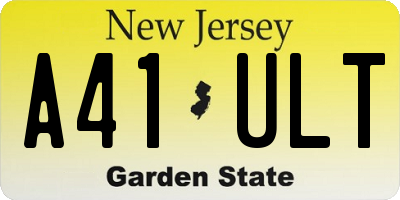 NJ license plate A41ULT