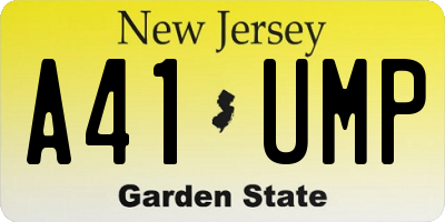 NJ license plate A41UMP