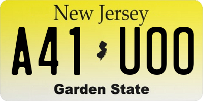 NJ license plate A41UOO