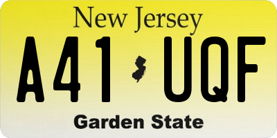 NJ license plate A41UQF