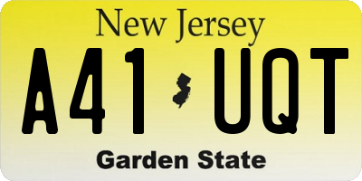 NJ license plate A41UQT