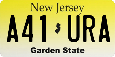 NJ license plate A41URA
