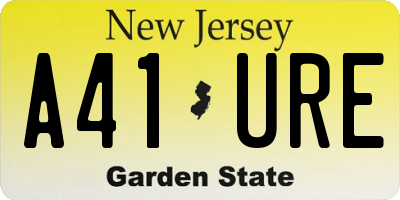 NJ license plate A41URE